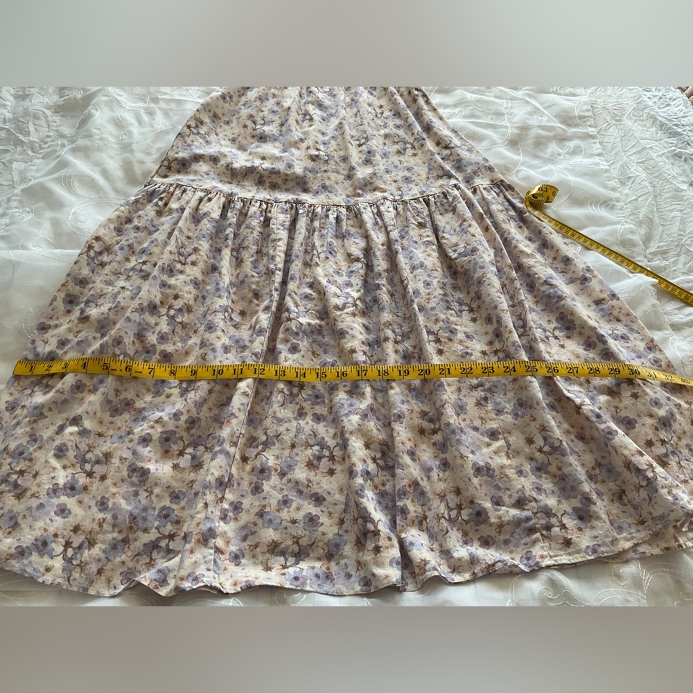 H&M Lin Melange Womens XS Multi-Color Floral Ballerina Length Skirt - Picture 6 of 9